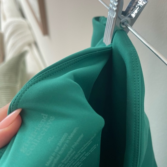 Girlfriend Collective Teal One Shoulder Tennis Dress - Picture 7 of 7